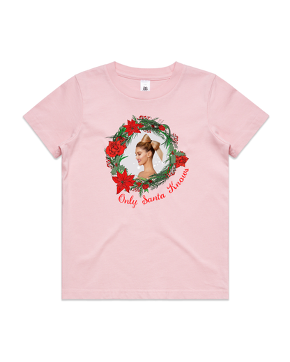 Only Santa Knows | Wreath | Delta Goodrem | Kids T Shirt (COLOURS)