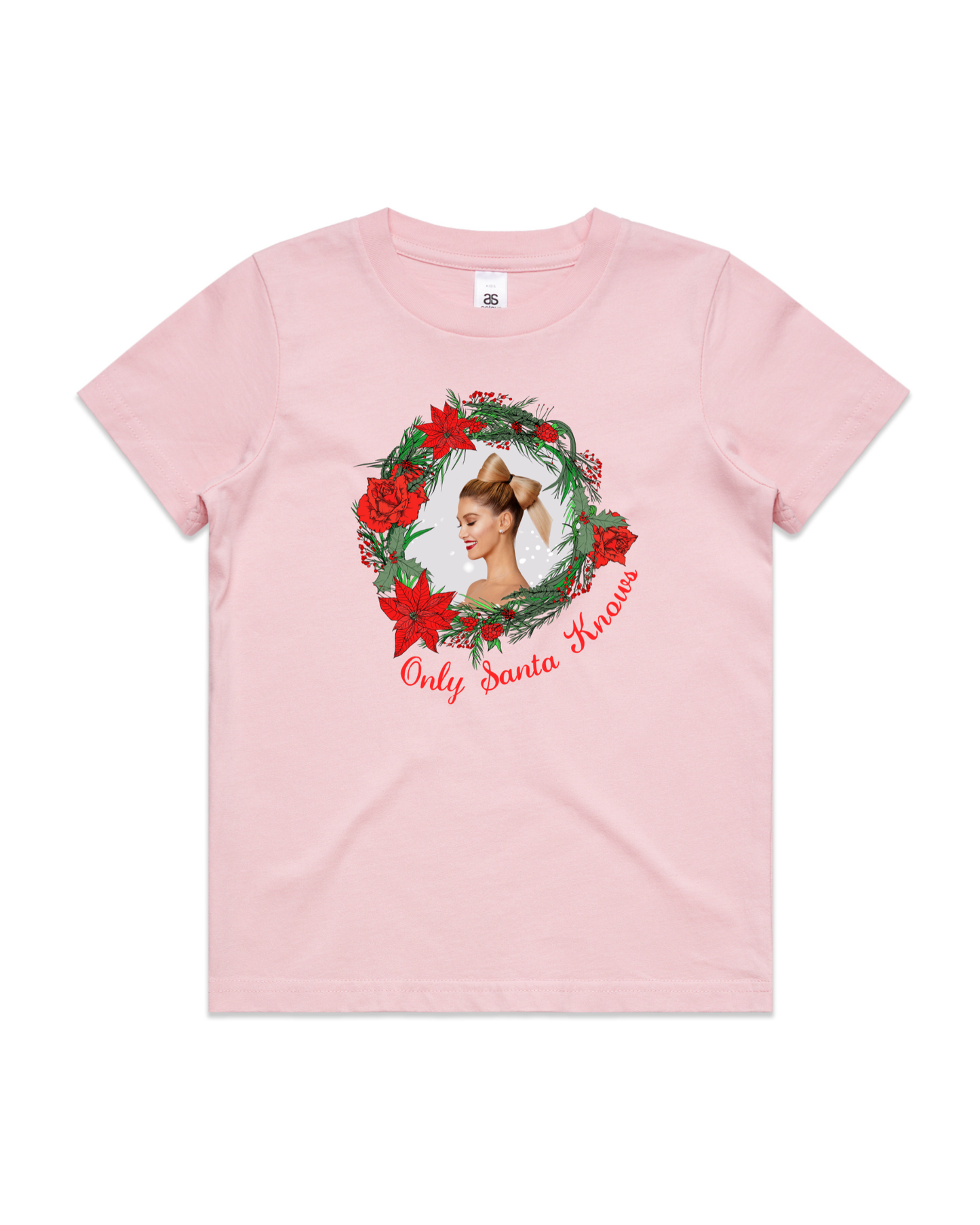 Only Santa Knows | Wreath | Delta Goodrem | Kids T Shirt (COLOURS)