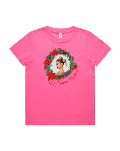 Only Santa Knows | Wreath | Delta Goodrem | Kids T Shirt (COLOURS)
