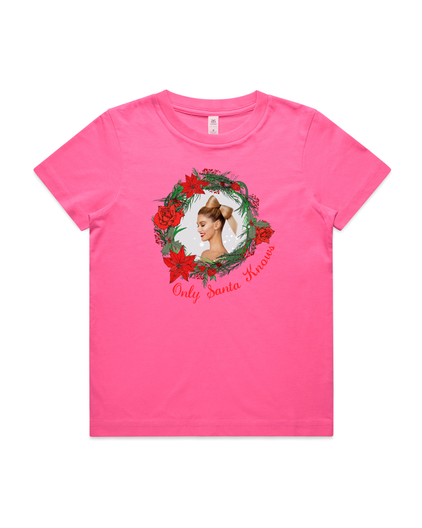 Only Santa Knows | Wreath | Delta Goodrem | Kids T Shirt (COLOURS)