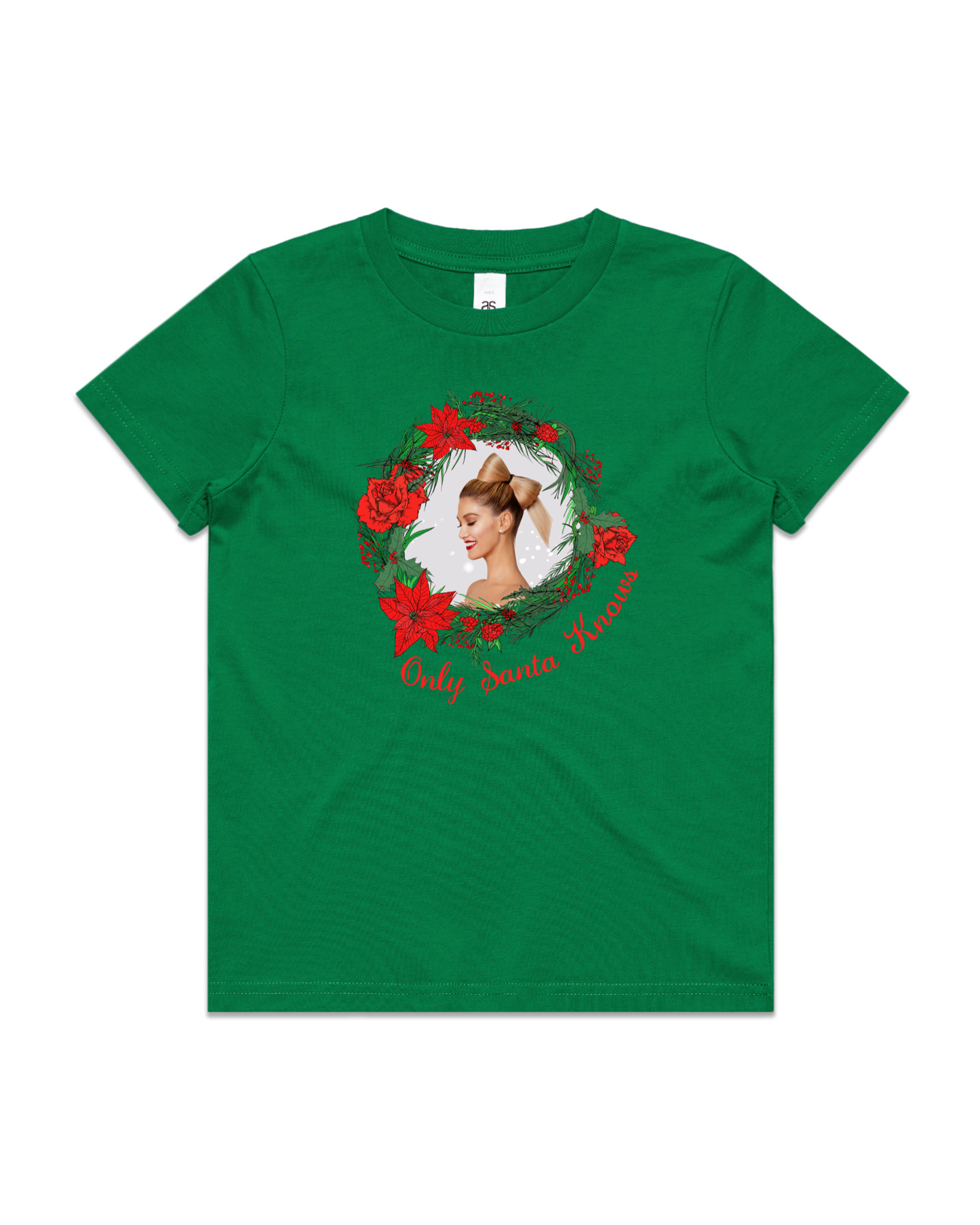 Only Santa Knows | Wreath | Delta Goodrem | Kids T Shirt (COLOURS)