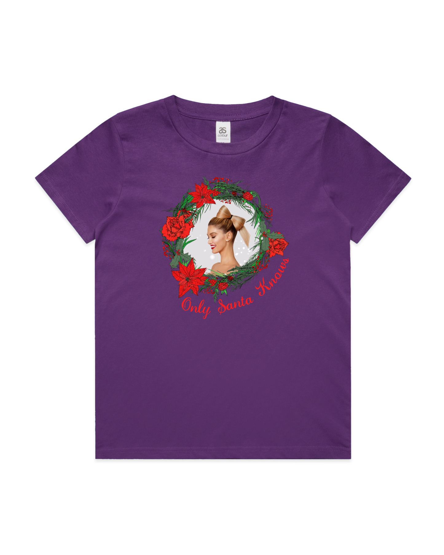 Only Santa Knows | Wreath | Delta Goodrem | Kids T Shirt (COLOURS)