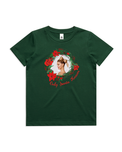 Only Santa Knows | Wreath | Delta Goodrem | Kids T Shirt (COLOURS)