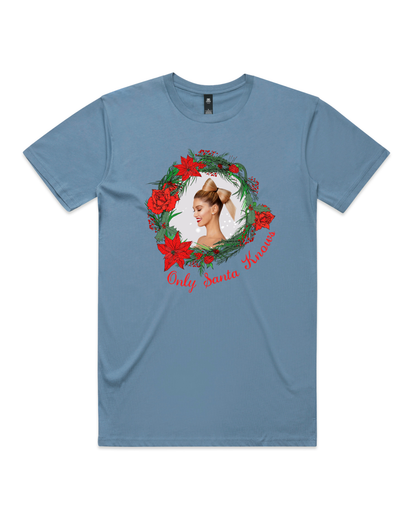 Only Santa Knows | Wreath | Delta Goodrem | Unisex T Shirt (COLOURS)