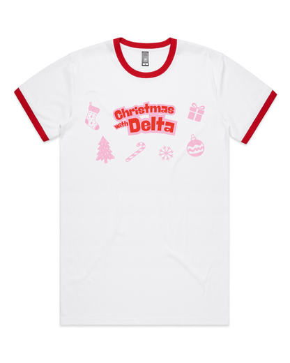 Christmas with Delta | Unisex Ringer T Shirt